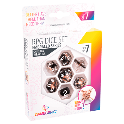 Gamegenic RPG Dice Set Embraced Series Shield & Weapons